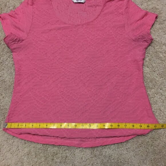 90s Bubblegum Pink Fabric Weave Short Tee - Picture 14 of 16